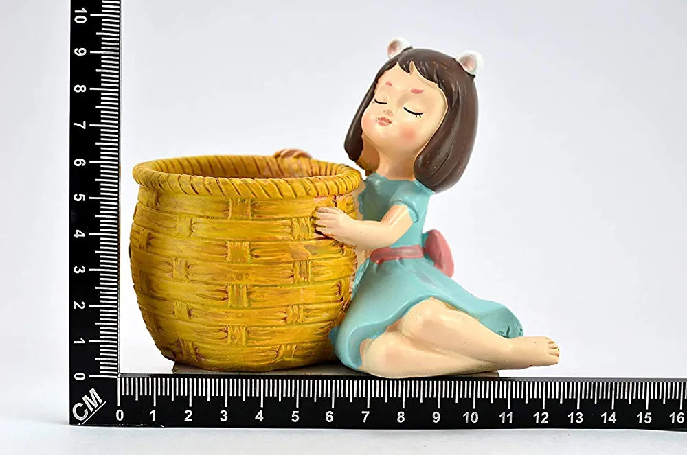 Cute Girl Decorative Planter Pot for Home Decor Indoor Plants