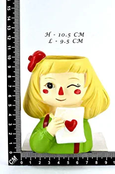 Cute Girl Face Planter Pot Set | Decorative Resin Succulent Planters