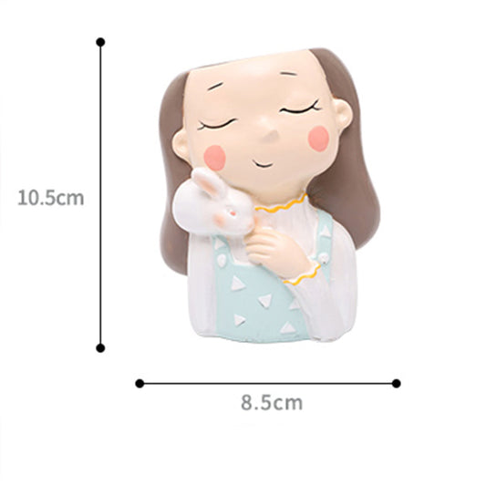 Decorative Girl Planter Set of 2 | Modern Home Decor Flower Pots