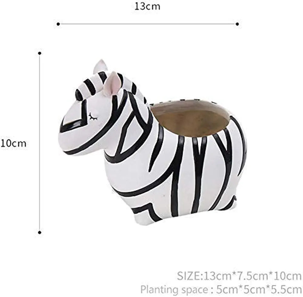 Zebra Shape Planter Pot | Decorative Resin Succulent Planter for Decor