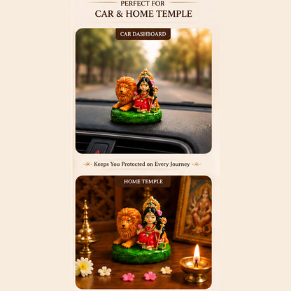 Sherawali Mata Idol with Lion Statue