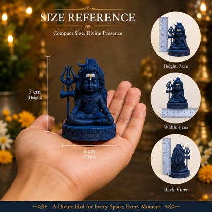 Baby Lord Shiva Idol Blue Resin Mahadev Murti
