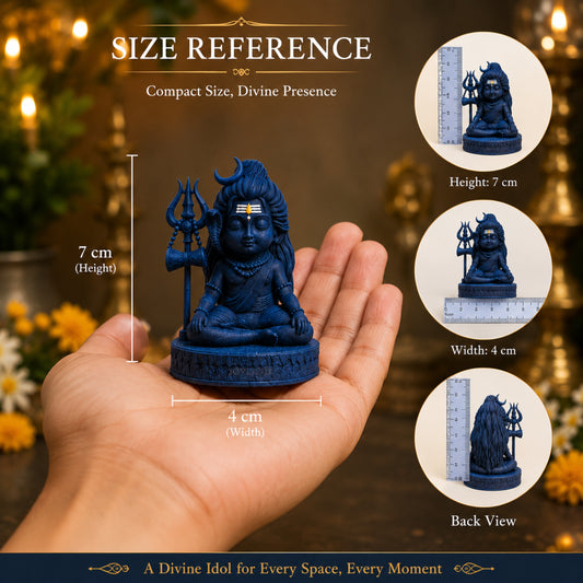Baby Lord Shiva Idol Blue Resin Mahadev Murti