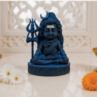 Blue Lord Shiva Statue for Pooja Room