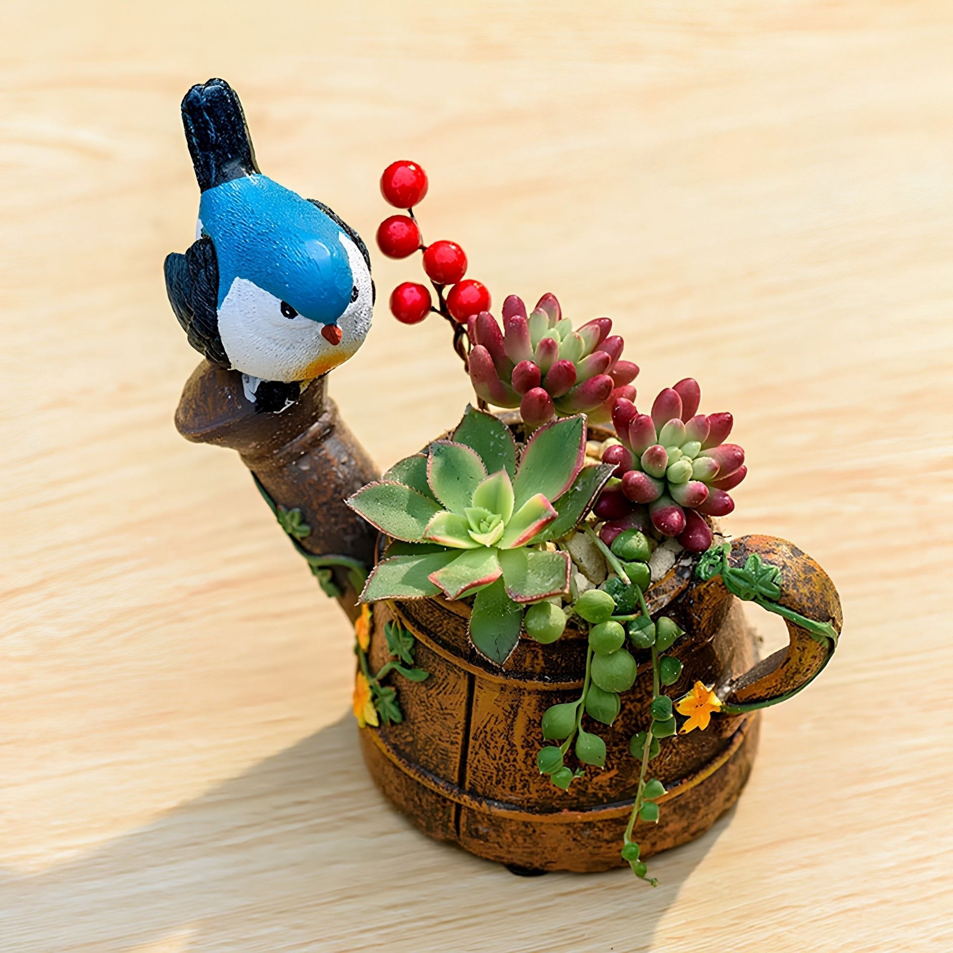 Bird shaped flower pot for balcony and garden decoration