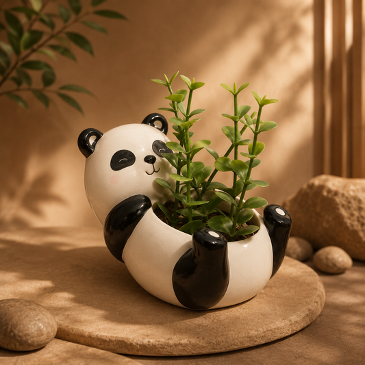 Decorative Panda Flower Pot | Indoor Resin Planter for Home & Office