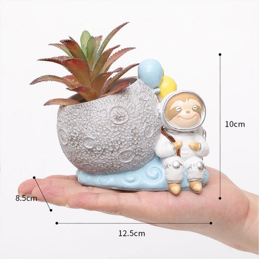 Cute Astronaut Sloth Succulent Planter Pot