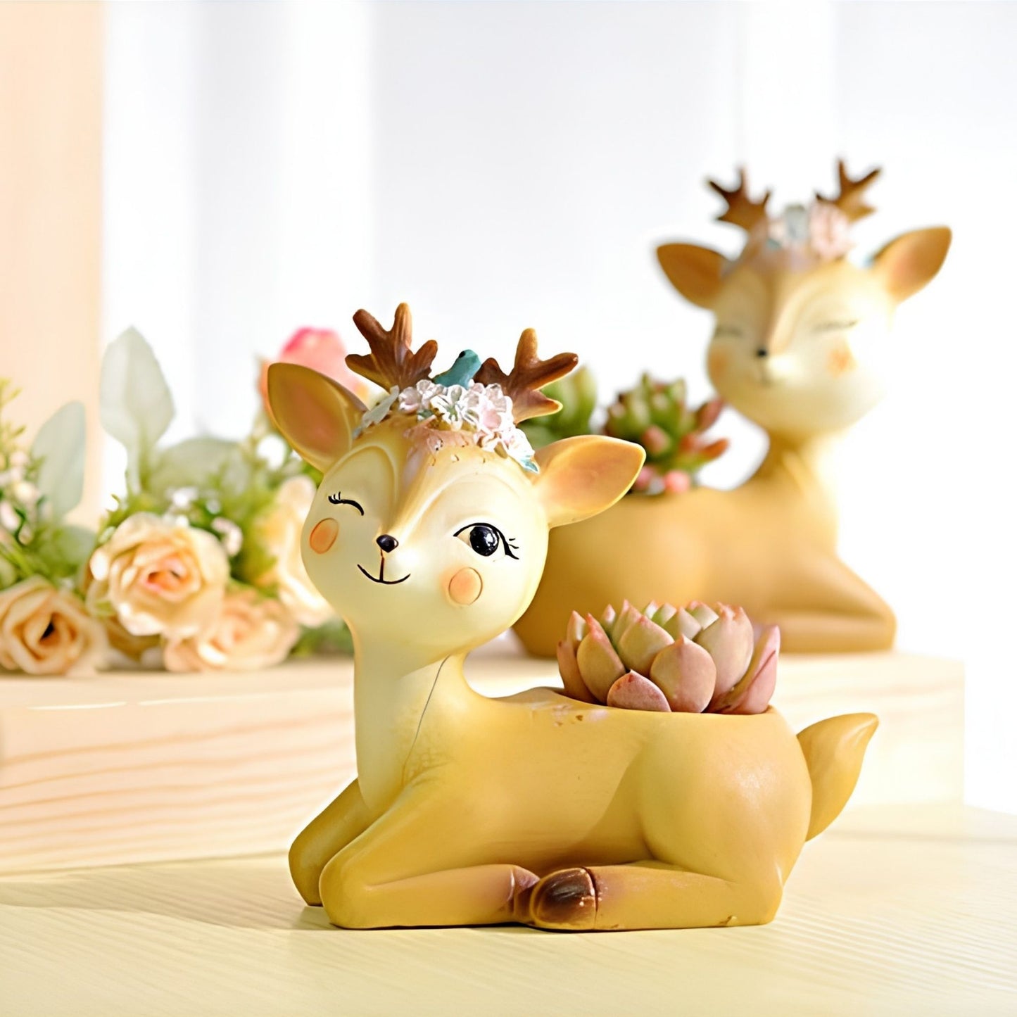 Cute deer flower pot for succulents and modern home decor styling