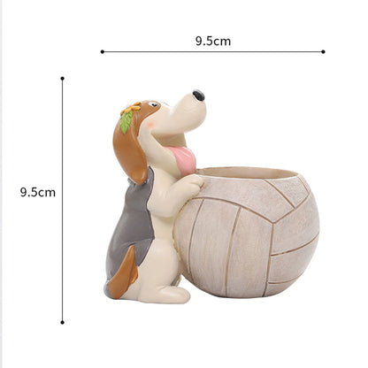 Cute Dog Resin Planter | Decorative Indoor Succulent Flower Pot
