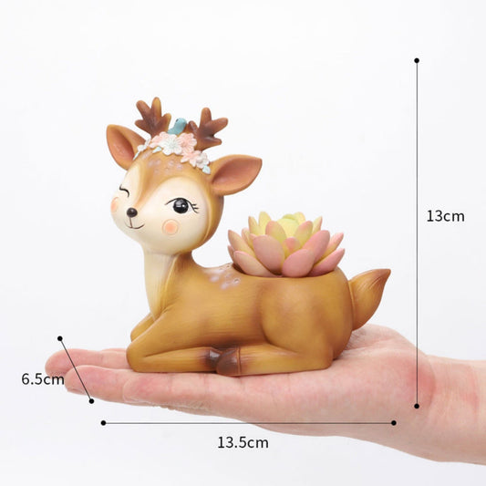 Resin Deer Planter Combo | Indoor Decorative Flower Pots for Home