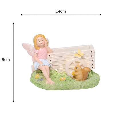 Fairy garden planter pot with angel fairy figure
