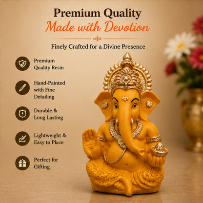Yellow Ganesh Statue for Home Decoration