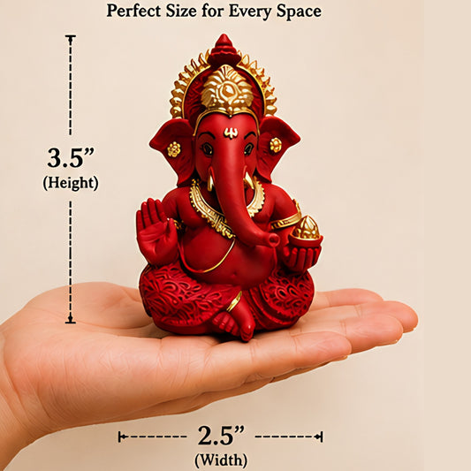Maroon Lord Ganesha Idol for Home Temple