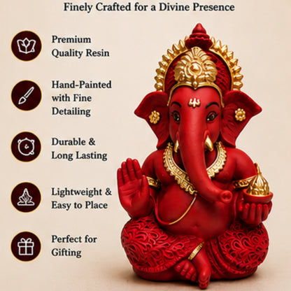 Maroon Ganesh Idol for Home Decor