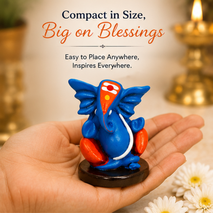 Baby Ganesh Idol for Car Dashboard, Home Temple & Office Desk | Handcrafted Resin Ganpati Murti