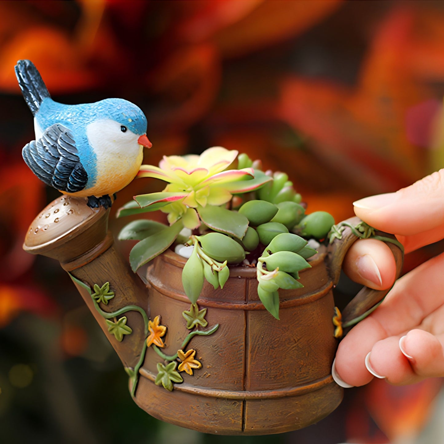 Premium decorative planter with bird design for modern home decor