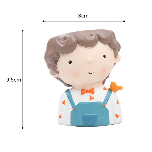 Boy and  Girl Face Planter Combo Set | Cute Indoor Decorative Plant Pots